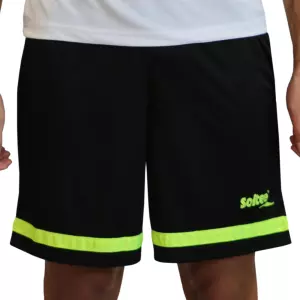 PANTALÓN CORTO SOFTEE PRIMAX NEW NIÑO - 10 AÑOS, NEGRO/AMARILLO FLUOR SIN BOLSILLOS