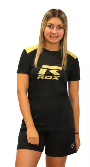 CAMISETA ROX R-PALACE NIÑA - NEGRO/ORO, 8 AÑOS TECNICA#