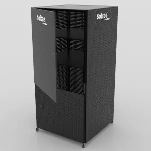 RACK EXPOSITOR CON SISTEMA ALMACENAJE