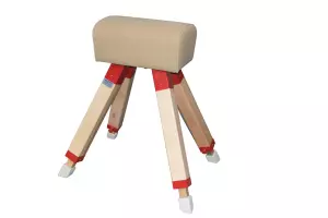 Potro escolar con patas de madera telescópicas