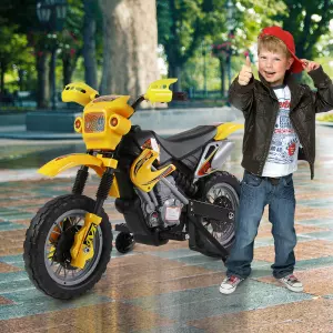 Moto Eléctrica Infantil de Bateria con Ruedas Amarillo Material PP 102x53x66cm