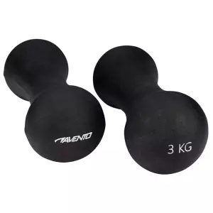 Mancuernas Avento 3 kg (Pareja) - Pesas de Mano de Acero con Recubrimiento de PU Antideslizante - Set de 2 Unidades - Negro