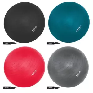 Pelota de Gimnasia Avento 65 cm - Fitball Antiestática con Bomba de Inflado - Ideal para Yoga, Pilates y Oficina
