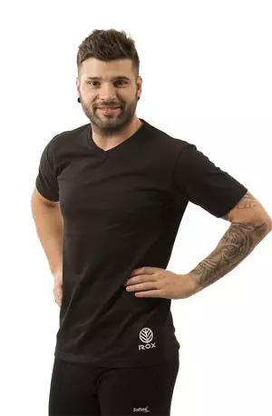 CAMISETA ROX R-TIPICO CUELLO UVE INFANTIL - NEGRO, 8 AÑOS