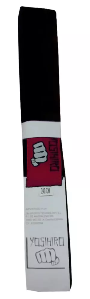 CINTURON KARATE/JUDO YOSIHIRO 100% ALGODON - ADULTO, NEGRO
