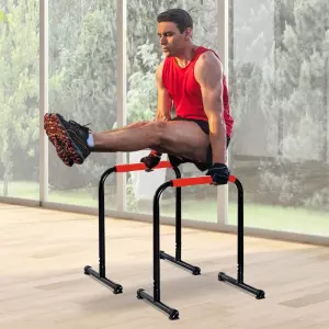 Barras Paralelas Training Soporte con Mango Extra Ancho para Flexiones Inclinadas Musculación Calistenia Dips 63x41x73 cm Negro