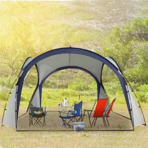 Carpa para Camping Picnic 3,5x3,5m Toldo Abierto Impermeable Protección UV Tienda de Fiesta Gazebo para Eventos