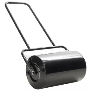 Rodillo para Césped de 38L Relleno de Arena o Agua con Mango en U para Jardín Granja Negro