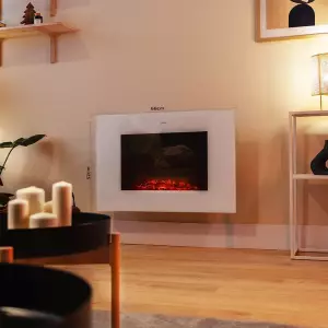 Chimenea eléctrica decorativa READYWARM 2690 FLAMES CONNECTED WHITE