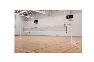 Juego postes voleibol metálicos portátiles en forma L 90 MM DIAMETRO ACERO