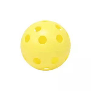 PELOTA HOCKEY/FLOORBALL CON AGUJEROS 70 MM - BLANCO/AMARILLO, 70 MM
