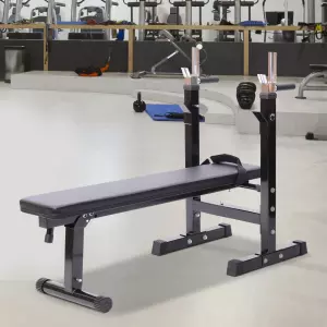 Banco de Pesas Plegable Máquina de Musculación Multifunción Negro Cuero y Acero 123.6x56x90-111cm