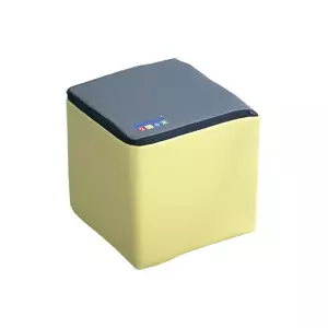 FIGURA CUADRADO 25 CM - AMARILLO/GRIS,