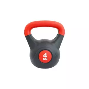 KETTLEBELL PVC - ROJO/NEGRO, 4 KG