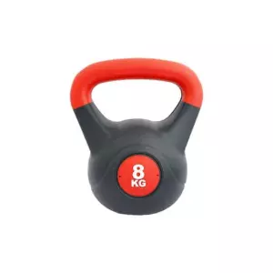 KETTLEBELL PVC - ROJO/NEGRO, 8 KG PESA RUSA