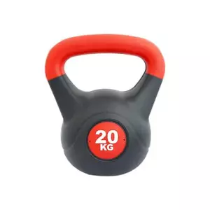 KETTLEBELL PVC - ROJO/NEGRO, 20 KG pesa rusa