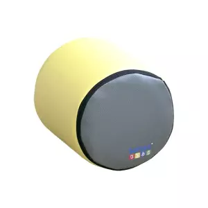 FIGURA MINI CILINDRO 25X25 CM  , AMARILLO/GRIS