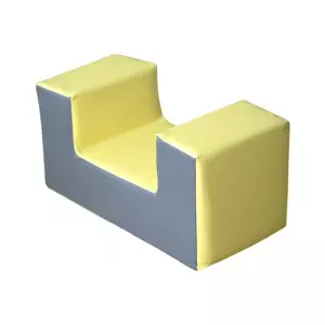 FIGURA MINIASIENTO  RECTO 30X60X30 CM , AMARILLO/GRIS
