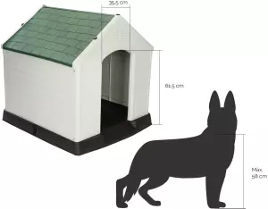 Caseta de Perro Zeus Maxi Resina 105 x 96 x 98 cm Beige/Verde