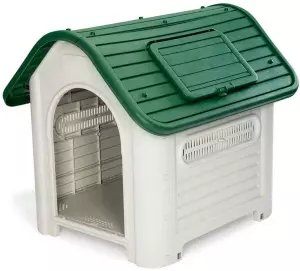 Caseta de Perro Zeus Resina Beige/Verde 66x73x69 cm #