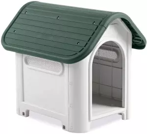 Caseta de Perro Zeus Plus Resina Beige/Verde 78x87x81 cm#