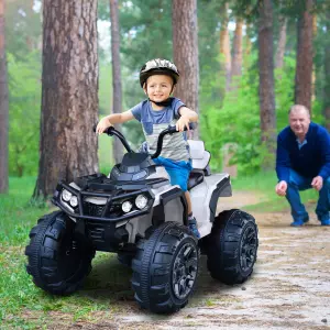 Quad Eléctrico Niño Coche Eléctrico Batería 12V con MP3 Radio Luces Sonidos 103x68x73cm Carga 30kg
