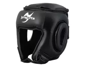 CASCO ABIERTO CUERO NEGRO JU SPORT BOXEO