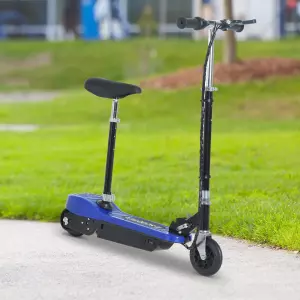 Patinete Eléctrico Scooter Plegable con Manillar y Asiento Ajustable - Color Azul - 78x40x96cm