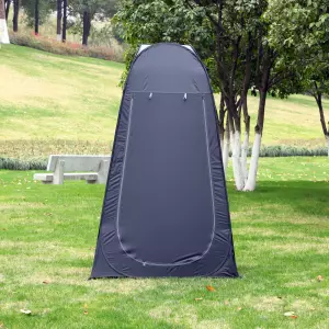 Carpa Vestidor Plegable Tienda para Ducha Portátil con Funda para Playa y Montaña 120x120x190 cm Negro