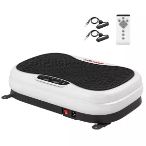 Plataforma Vibratoria con 50 Velocidades 3 Programas Pantalla LED Mando a Distancia Bandas Elásticas Ejercicio en Casa