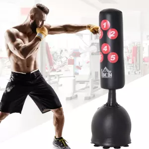 Saco de Boxeo de Pie 165cm Sacos de Suelo con Soporte para Rellenar Agua o Arena - apto para Adultos y Niños