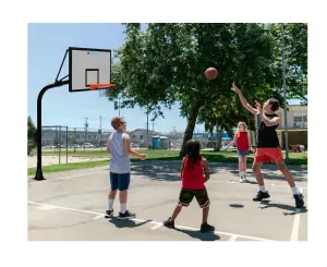 Juego canastas minibasket curvada de una sola pieza S/1,00 m
