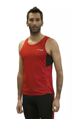 CAMISETA RUNNING  IMPOSSIBLY RUNAWAY JIM HOMBRE - XL, ROJO/NEGRO#