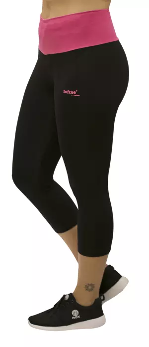 LEGGING SOFTEE PIRATA NIÑA - NEGRO/FUCSIA, 12 AÑOS#