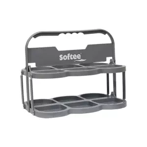PORTABOTELLAS PLEGABLE DELUXE  PARA 6 BOTELLAS - GRIS, 6 BTLL