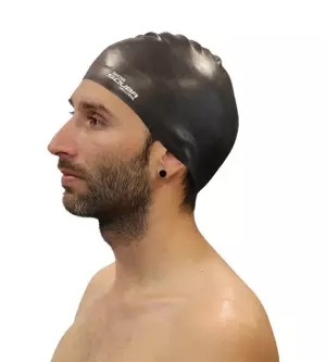 GORRO NATACION SILICONA SQUBA - SENIOR, NEGRO