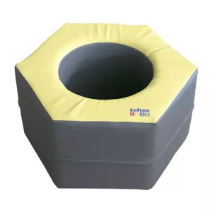 FIGURA TUERCA 60X60X30 CM - AMARILLO/GRIS,