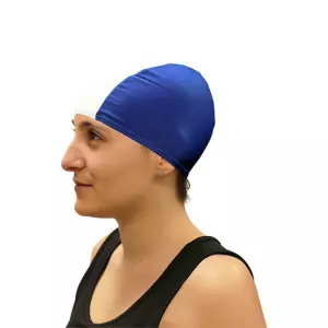 GORRO NATACION LICRA SOFTEE SENIOR - ROYAL/BLANCO, SENIOR
