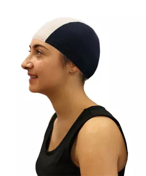 GORRO NATACION POLIESTER SOFTEE SENIOR - MARINO/BLANCO, SENIOR
