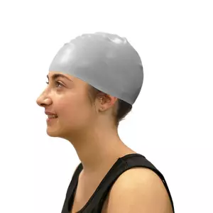 GORRO NATACION SILICONA SOFTEE - PLATA, SENIOR
