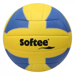 BALON VOLEY SOFTEE BEACH SUN - AMARILLO/AZUL, VOLEY PLAYA talla 5