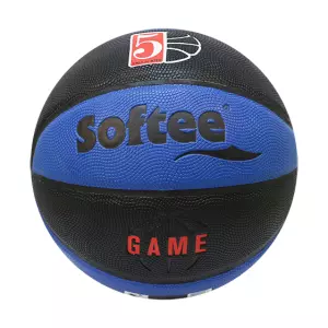 BALON BALONCESTO CUERO SOFTEE GAME - 5, NEGRO/ROJO#
