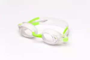 "Gafa Nessy Pro Monobloc infantil.   Color: Transparente (lentes)-blanco-verde flúor."