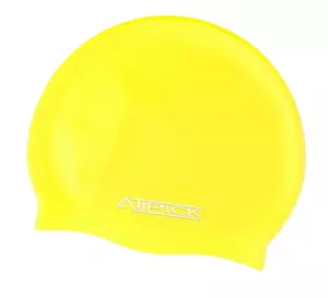 Gorro natacion silicona en bolsa. amarillo
