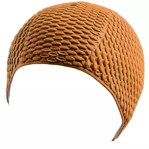 Gorro natacion de aire en caucho. bolsa. Naranja