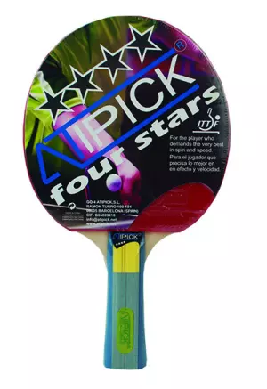 Pala Ping-Pong Avanzado 4 ****. goma lisa 1.8 mm ITTF