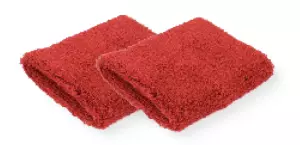 Par muñequeras rizo algodón 7.5x7.5 cm. rojo