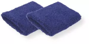 Par muñequeras rizo algodón 7.5x7.5 cm. azul