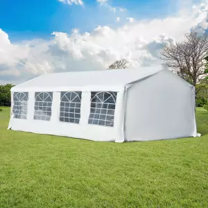 Carpa Blanca de 8x4 m para Celebraciones Fiestas y Eventos Cochera