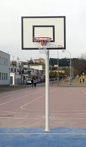 JUEGO CANASTAS GALVANIZADAS MINIBASKET MONOTUBUBO 1O NEW T14 MM FIJAS CON BASE ANCLAJE-SIN TABLERO,ARO